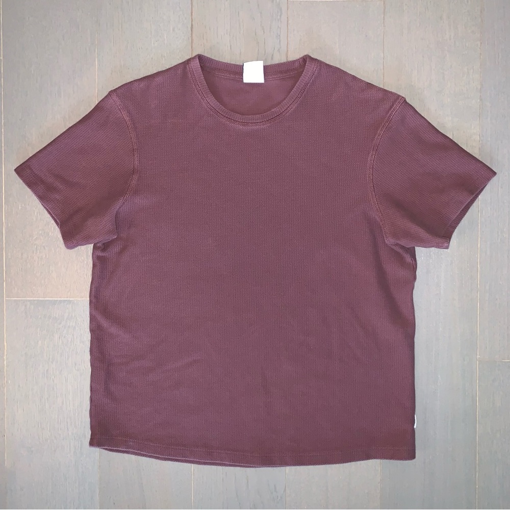 Zara Burgundy Red Short Sleeve Basic Jacquard T-Shirt